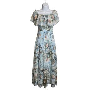 Baltic Born Women's Amalfi Smocked Tiered Maxi Dress Size S Cottagecore Romantic